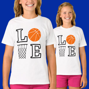 Meisjes houden van basketbal, basketbalspeler t-shirt