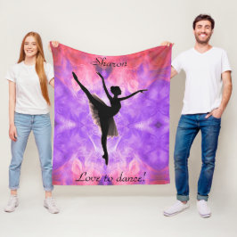 Meisjes houden van dansen Ballerina gepersonalisee Fleece Deken