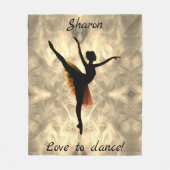 Meisjes houden van dansen Ballerina gepersonalisee Fleece Deken (Voorkant)