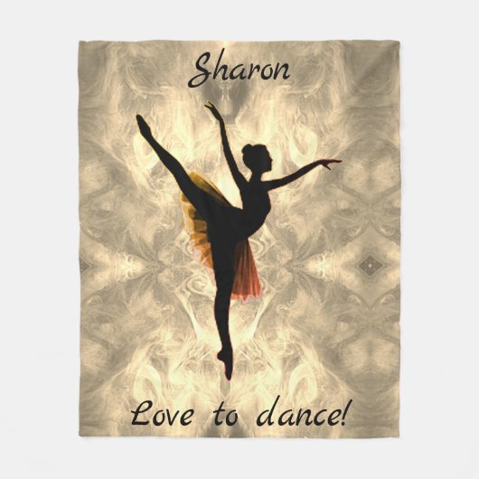 Meisjes houden van dansen Ballerina gepersonalisee Fleece Deken (Voorkant)