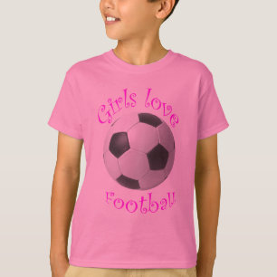 Meisjes houden van football kunstgeschenken t-shirt