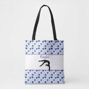 Meisjes houden van gymnastiek hart tote bag