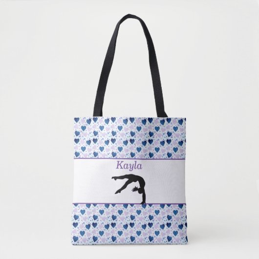 Meisjes houden van gymnastiek hart tote bag (Voorkant)
