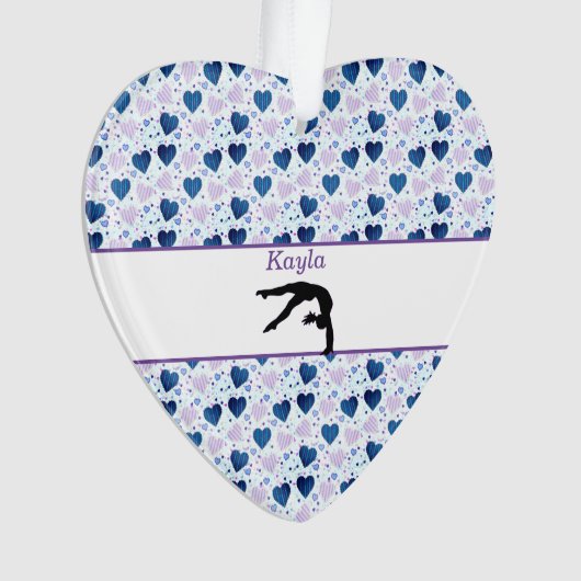 Meisjes houden van gymnastiek harten acryl Ornamen Ornament (voorkant)
