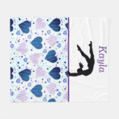 Meisjes houden van gymnastiek harten fleece deken (Voorkant (Horizontaal))