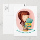 Meisjes houden van katten. Blauwe katten Briefkaart (Voorkant / Achterkant)