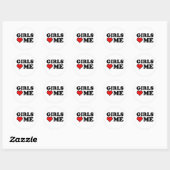 Meisjes houden van mij ronde sticker (Vel)