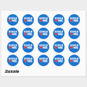 Meisjes houden van mij ronde sticker (Vel)