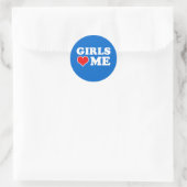 Meisjes houden van mij ronde sticker (Tas)