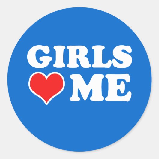 Meisjes houden van mij ronde sticker (Voorkant)
