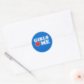 Meisjes houden van mij ronde sticker (Envelop)