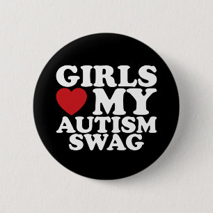 Meisjes houden van mijn autisme swag awareness har ronde button 5,7 cm