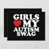 Meisjes houden van mijn autisme Swag Bewustzijn Ha Briefkaart (Voorkant / Achterkant)