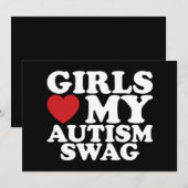 Meisjes houden van mijn autisme Swag Bewustzijn Ha Kaart (Voorkant / Achterkant)