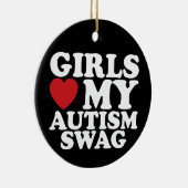 Meisjes houden van mijn autisme Swag Bewustzijn Ha Keramisch Ornament (Rechts)