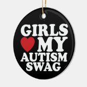 Meisjes houden van mijn autisme Swag Bewustzijn Ha Keramisch Ornament (Links)