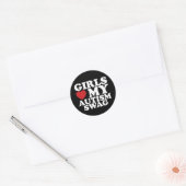 Meisjes houden van mijn autisme Swag Bewustzijn Ha Ronde Sticker (Envelop)