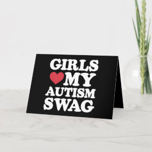 Meisjes houden van mijn autisme swag grappig bewus bedankkaart