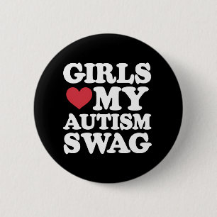 Meisjes houden van mijn autisme swag grappig bewus ronde button 5,7 cm