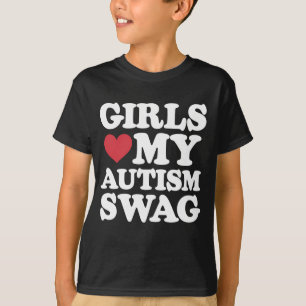 Meisjes houden van mijn autisme swag grappig bewus t-shirt