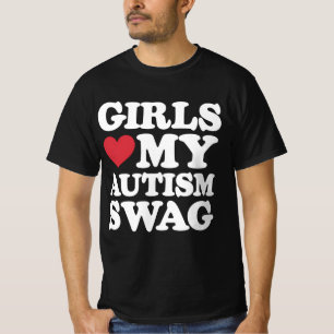 Meisjes houden van mijn autisme swag grappig bewus t-shirt