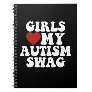 Meisjes houden van mijn autisme swag grappige auti notitieboek