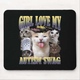 Meisjes houden van mijn autisme swag grappige kat  muismat