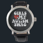Meisjes houden van mijn autisme zwaaien grappige a horloge<br><div class="desc">Meisjes houden van mijn autisme zwaaien grappige autistische jongen geschenken</div>