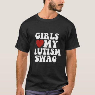 Meisjes houden van mijn autisme zwaaien grappige a t-shirt