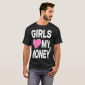 Meisjes houden van mijn geld X Meisjes houden van  T-shirt (Voorkant volledig)