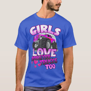 Meisjes houden van monster voor vrachtwagens te ve t-shirt
