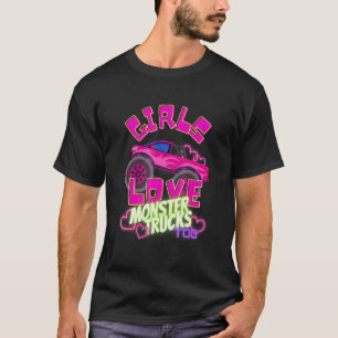 Meisjes houden van monster, vrachtwagens te meisje t-shirt