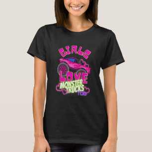 Meisjes houden van monster, vrachtwagens te meisje t-shirt