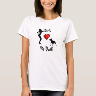 Meisjes houden van putstieren t-shirt