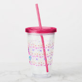 Meisjes houden van Robots Roze Stars Cartoon Drink Acryl Drinkbeker (Links)
