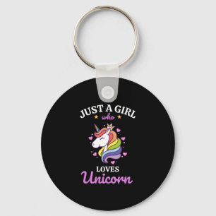 Meisjes houden van Unicorn Fan Club Sleutelhanger