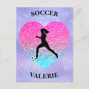 Meisjes houden van voetbal briefkaart