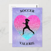 Meisjes houden van voetbal      briefkaart (Voorkant / Achterkant)