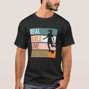 Meisjes houden van voetbal grappige atleet atletie t-shirt
