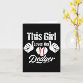 Meisjes houdt van haar Dodger Verkoop Sport Verkoo Kaart (Gele Bloem)