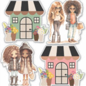 Meisjes Huizen Sticker (Voorkant)