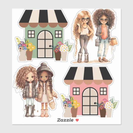 Meisjes Huizen Sticker (Vel)
