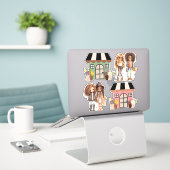 Meisjes Huizen Sticker (Laptop op bureau)