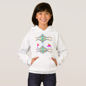 Meisjes "I Love Gymnastics" Abstracte Hoodie (Voorkant volledig)