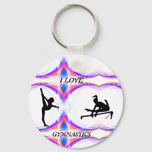 Meisjes "I Love Gymnastics" Button Sleutelhanger