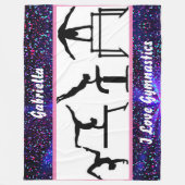 Meisjes I Love Gymnastics Fleece Blanket for Gymna (Voorkant)
