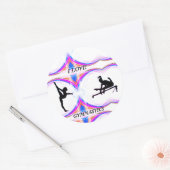 Meisjes "I Love Gymnastics" Ronde Stickers (Envelop)
