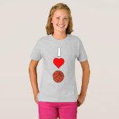 Meisjes I Love/Heart Basketball Basketball Player T-shirt (Voorkant volledig)