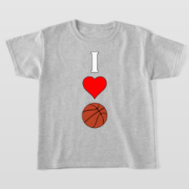 Meisjes I Love/Heart Basketball Basketball Player T-shirt