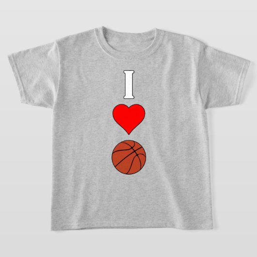 Meisjes I Love/Heart Basketball Basketball Player T-shirt (Laagn)